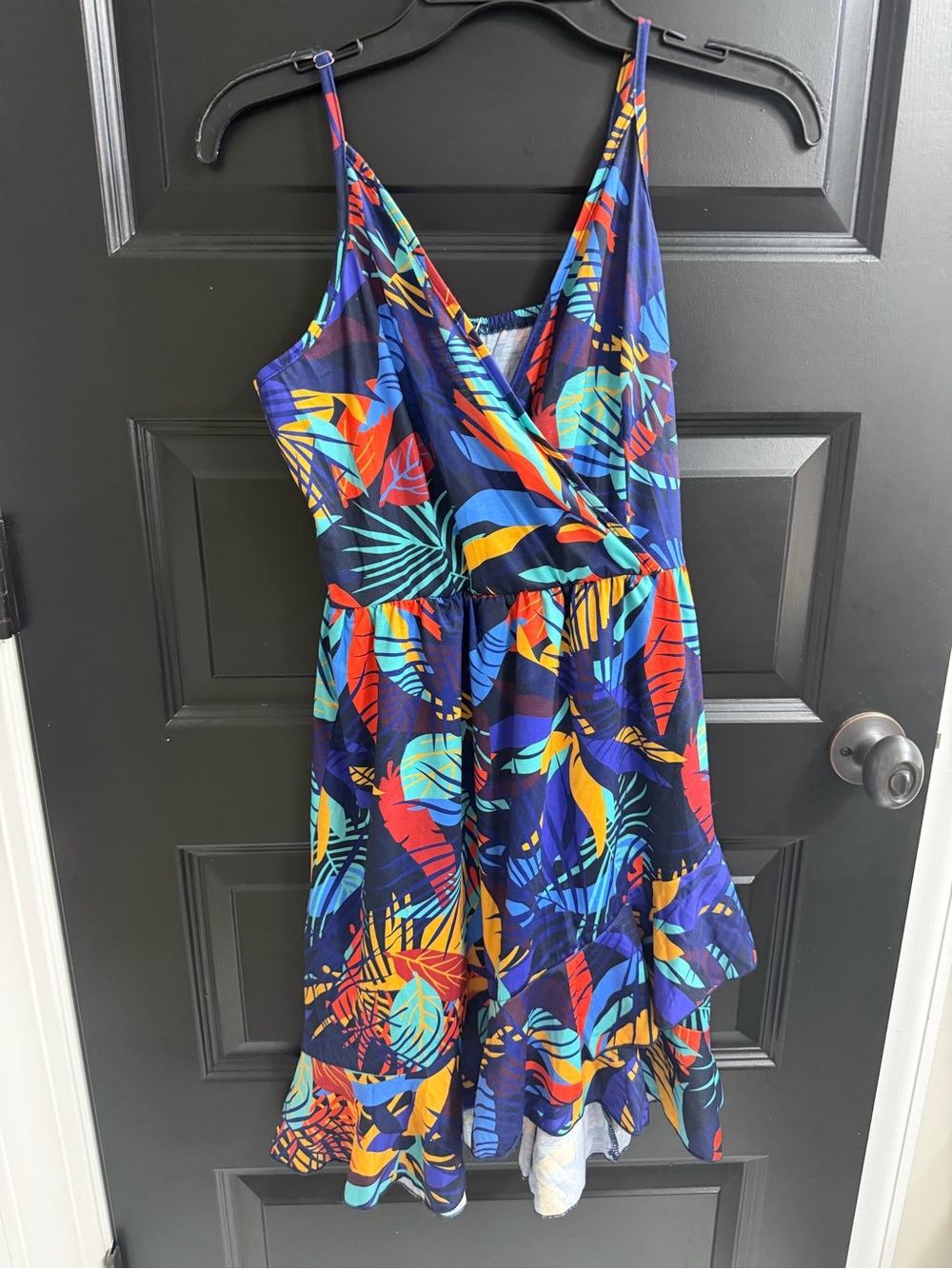 Ultra Nice Tropical Leaf Print Asymmetrical Maxi Dress Size S NWT